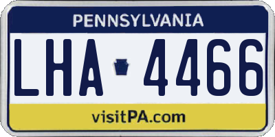 PA license plate LHA4466