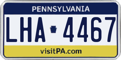 PA license plate LHA4467