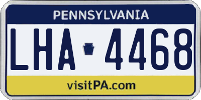 PA license plate LHA4468