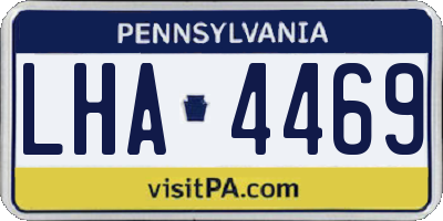 PA license plate LHA4469