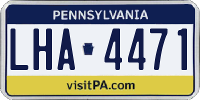 PA license plate LHA4471