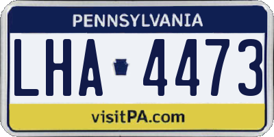 PA license plate LHA4473
