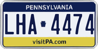 PA license plate LHA4474