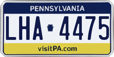 PA license plate LHA4475