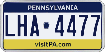 PA license plate LHA4477