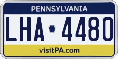 PA license plate LHA4480