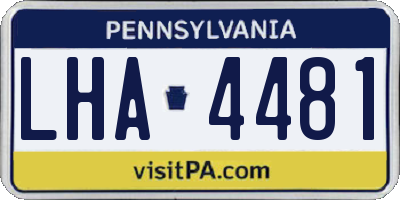 PA license plate LHA4481