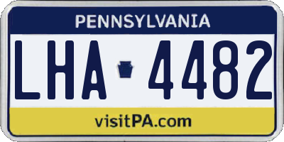 PA license plate LHA4482