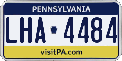 PA license plate LHA4484