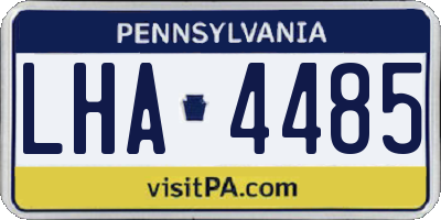 PA license plate LHA4485