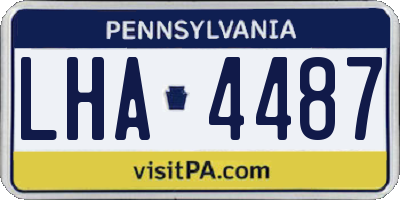 PA license plate LHA4487