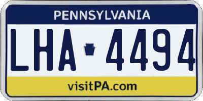 PA license plate LHA4494