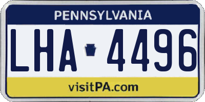 PA license plate LHA4496