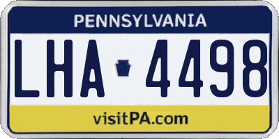 PA license plate LHA4498