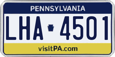PA license plate LHA4501