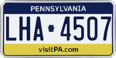 PA license plate LHA4507