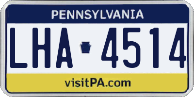 PA license plate LHA4514