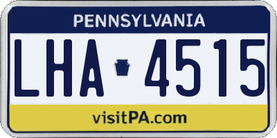PA license plate LHA4515