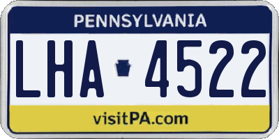 PA license plate LHA4522
