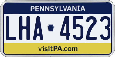 PA license plate LHA4523