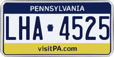 PA license plate LHA4525