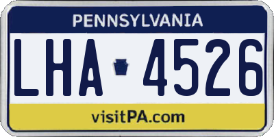 PA license plate LHA4526
