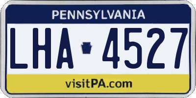 PA license plate LHA4527