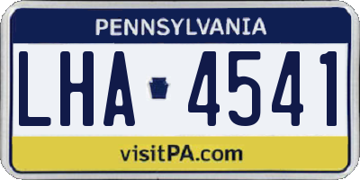 PA license plate LHA4541