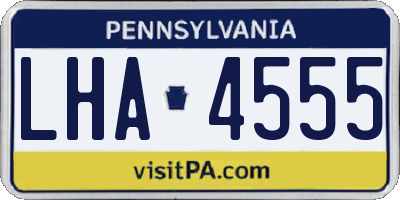 PA license plate LHA4555
