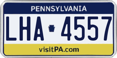 PA license plate LHA4557
