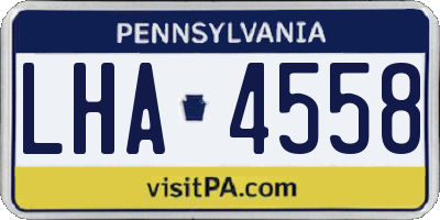 PA license plate LHA4558