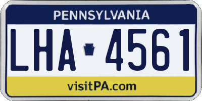 PA license plate LHA4561