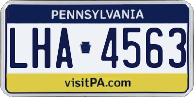 PA license plate LHA4563