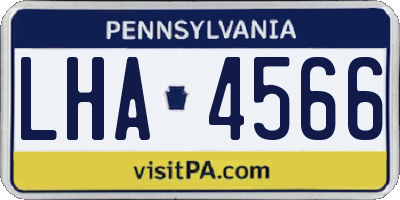 PA license plate LHA4566