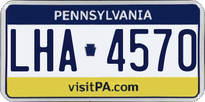 PA license plate LHA4570