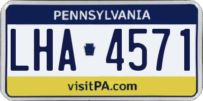 PA license plate LHA4571