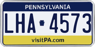 PA license plate LHA4573
