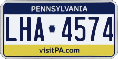 PA license plate LHA4574