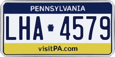 PA license plate LHA4579