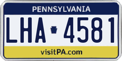 PA license plate LHA4581