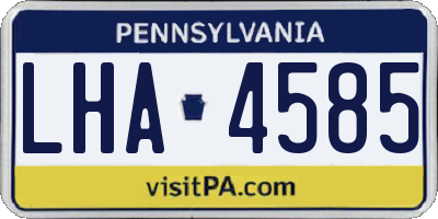 PA license plate LHA4585