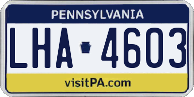 PA license plate LHA4603