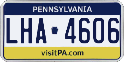 PA license plate LHA4606