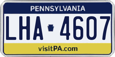 PA license plate LHA4607
