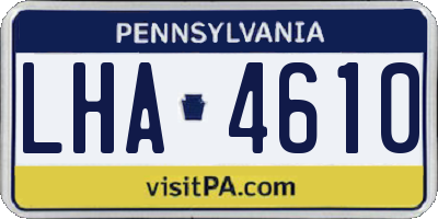 PA license plate LHA4610