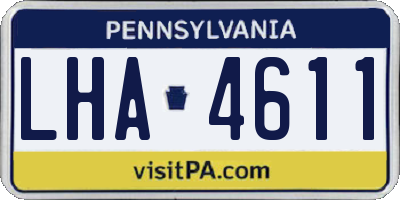 PA license plate LHA4611