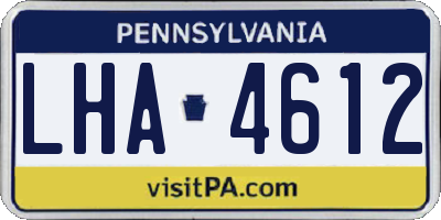 PA license plate LHA4612