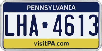 PA license plate LHA4613