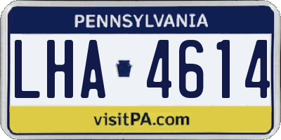 PA license plate LHA4614