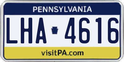 PA license plate LHA4616